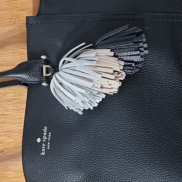 Kate Spade Designer Tote - Black w/ Tassels - Picture 2 of 10